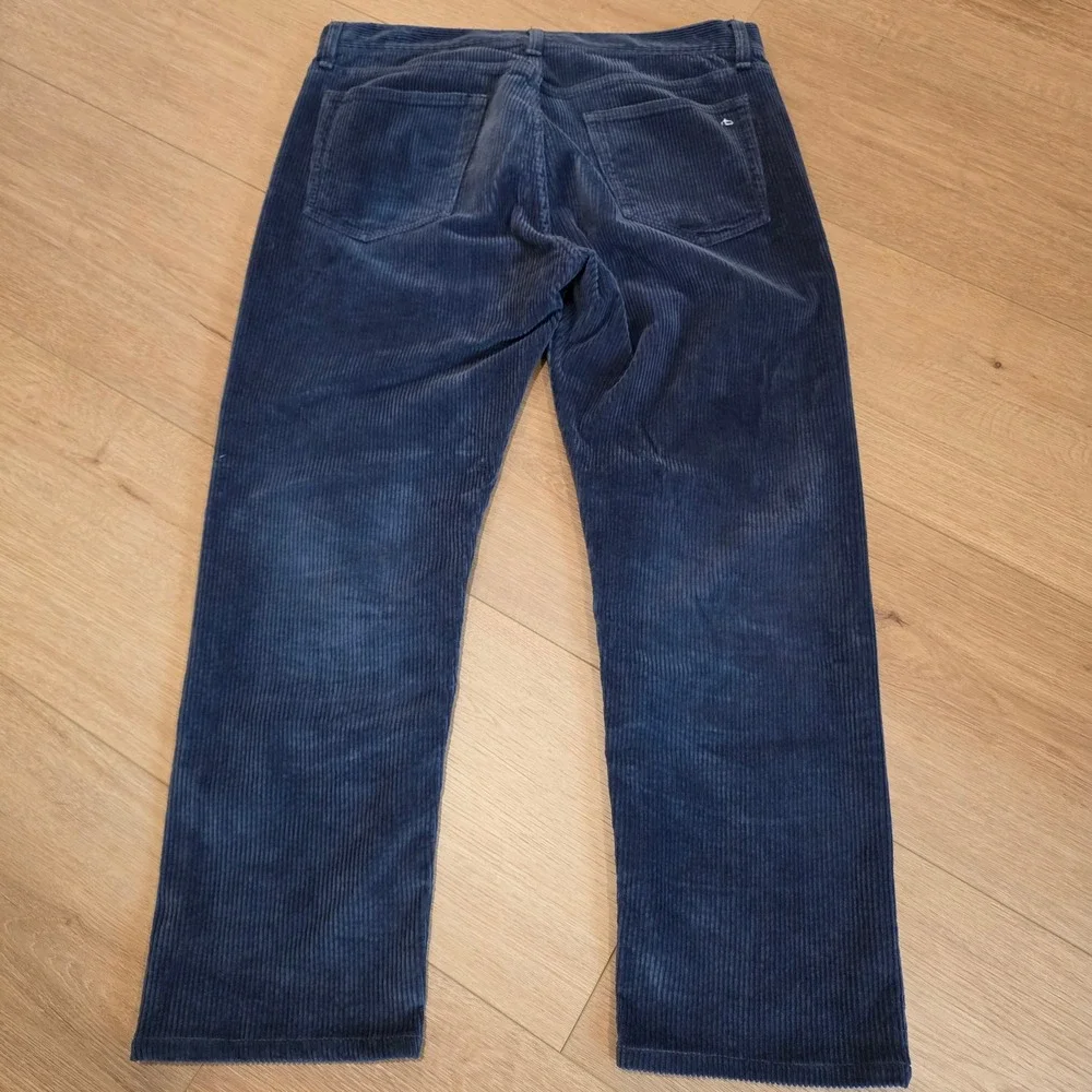 Rag & Bone Mens Navy Blue Corduroy Straight Leg Pants Size 33 Stretch Cotton - Picture 10 of 11